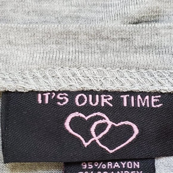 It's Our Time Girl's Gray Bling Pineapple Envelope Hem Top NEW Size L (10/12) - Picture 6 of 10